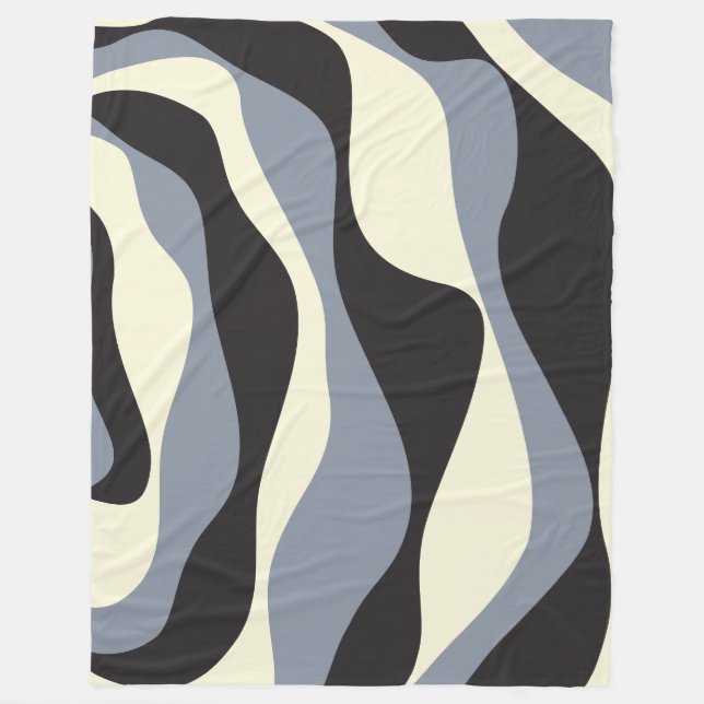 Cobertor De Velo Ebb and Flow 4 em Preto, Cinza e Creme  (Frente)