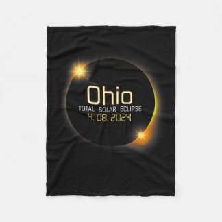 Cobertor De Velo Eclipse 2024 Shirt State Ohio Total Solar Eclipse