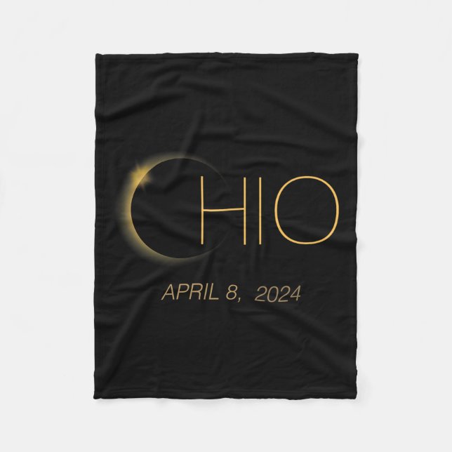 Cobertor De Velo Eclipse 2024 Shirt Total Solar Eclipse State Ohio (Frente)