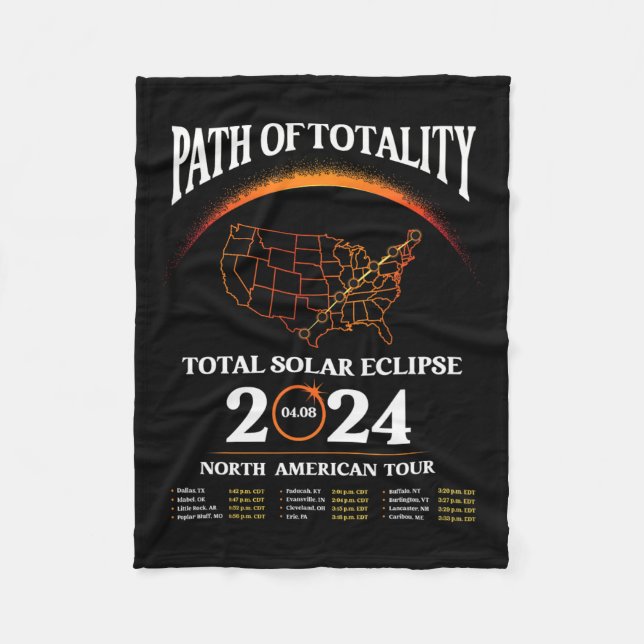 Cobertor De Velo Eclipse Path Of Totality Solar Eclipse Abril 8 202 (Frente)