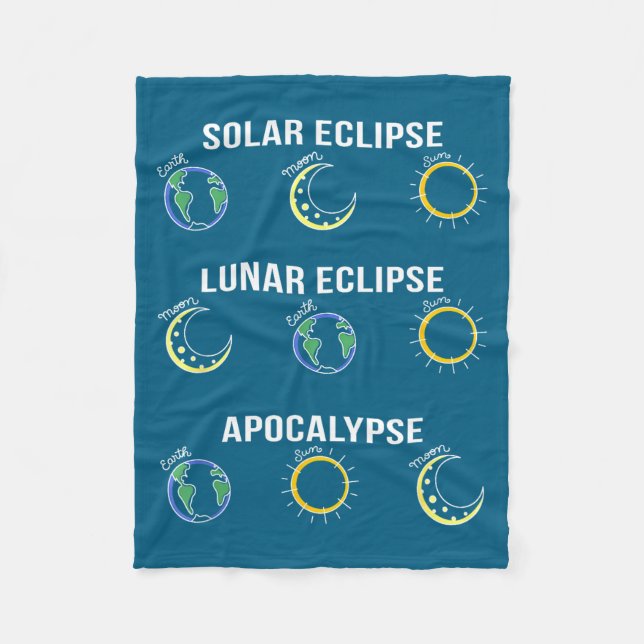 Cobertor De Velo Eclipse Solar Eclipse Lunar Apocalipse Arte (Frente)