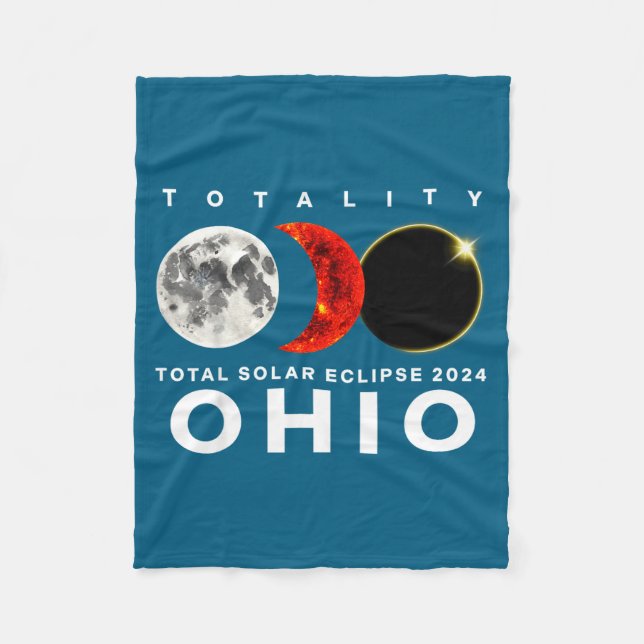 Cobertor De Velo Eclipse Solar Ohio Ilustração do Eclipse Total (Frente)