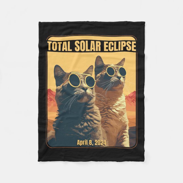 Cobertor De Velo Eclipse Solar Total Abril 8 Gatos Eclipse (Frente)