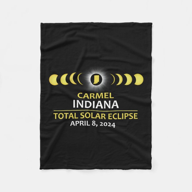 Cobertor De Velo Eclipse total de Indiana 2024 Eclipse Total do Sol (Frente)