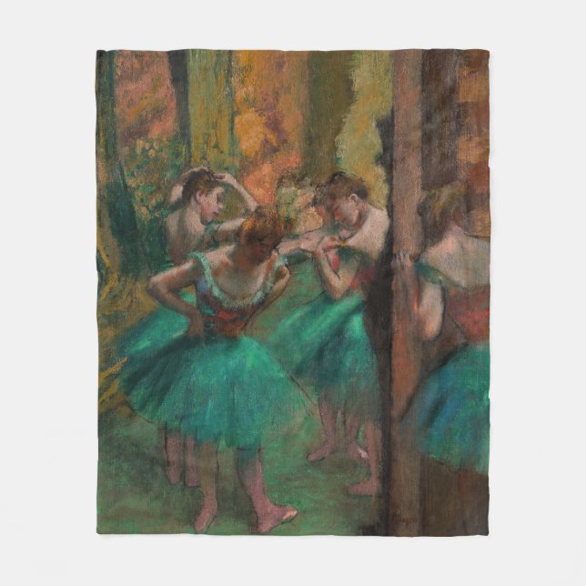 Cobertor De Velo Edgar Degas - Dançarinos, Rosa e Verde (Frente)