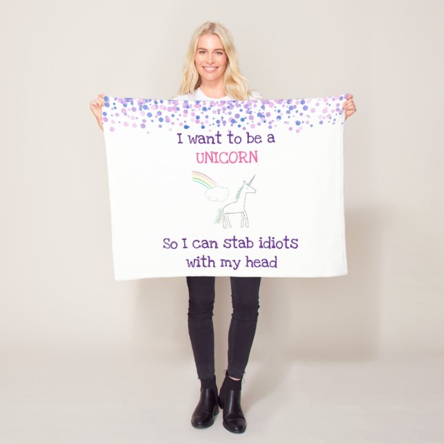 Cobertor De Velo Edgy Unicorn com Rainbow e Confetti Funny (In Situ)