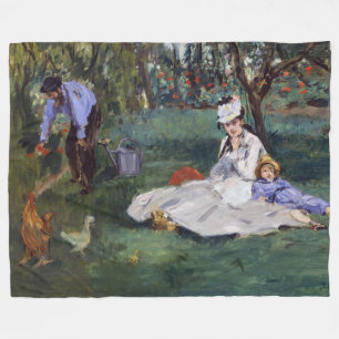 Cobertor De Velo Edouard Manet - A família Monet em seu jardim