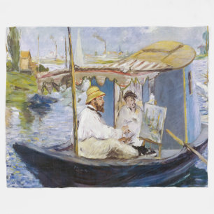Cobertor De Velo Edouard Manet - Monet em seu barco-estúdio