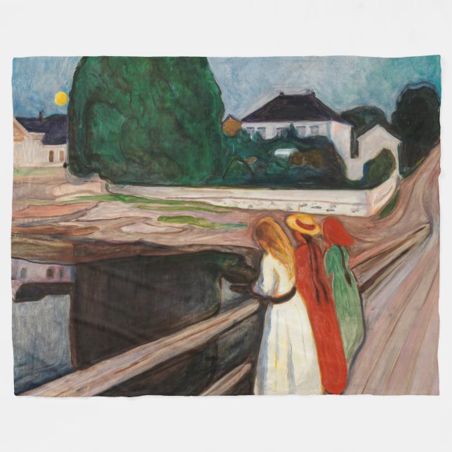 Cobertor De Velo Edvard Munch - As Raparigas na Ponte (Frente (Horizontal))
