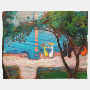 Cobertor De Velo Edvard Munch - dança na praia