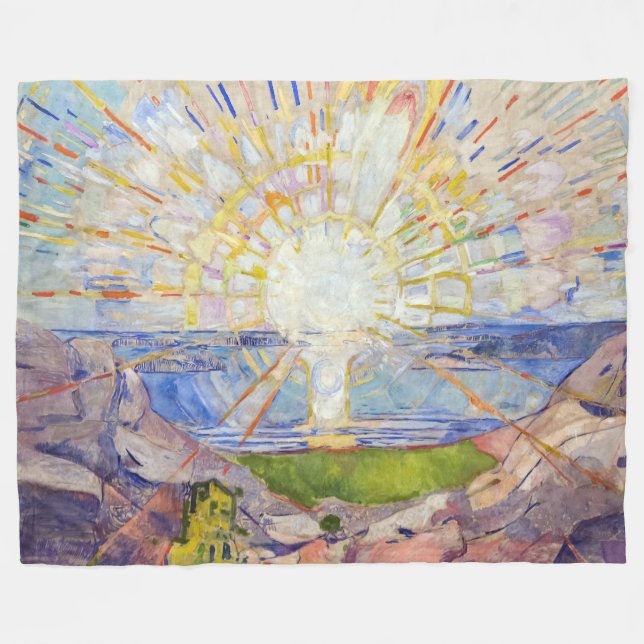 Cobertor De Velo Edvard Munch - O Sol 1911 (Frente (Horizontal))