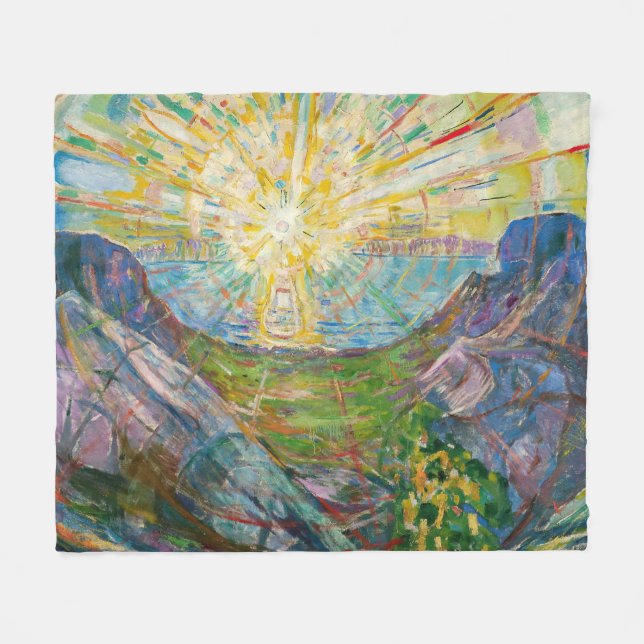 Cobertor De Velo Edvard Munch - O Sol 1916 (Frente (Horizontal))