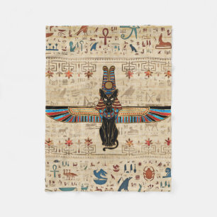 Cobertor De Velo Egyptian Cat - Bastet on papyrus