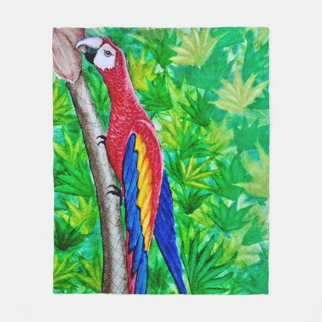 Cobertor De Velo Ei, tem uma arara escarlate naquela árvore! (Frente)
