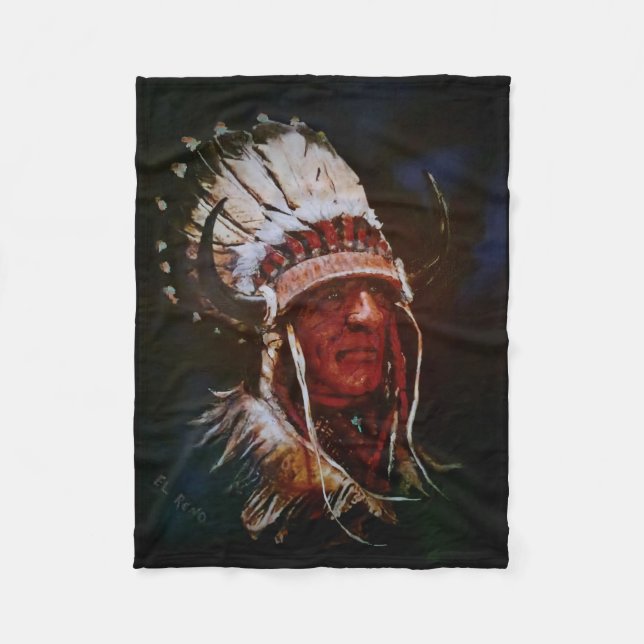 Cobertor De Velo "El Reno Chief" Fleece Blanket (Frente)