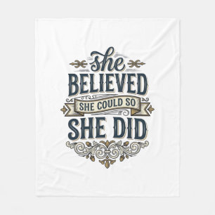 Cobertor De Velo Ela Acreditava Que Fez Camiseta de Motivação Vinta