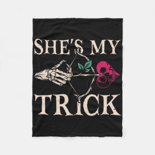 Cobertor De Velo Ela é a minha fantasia de Casal de Halloween