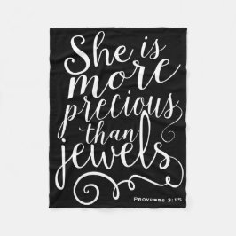 Cobertor De Velo Ela é mais precioso do que as Joias Proverbs Black
