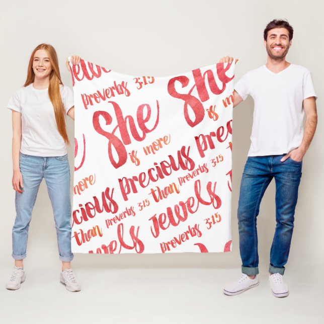 Cobertor De Velo Ela é mais precioso que Jewels Proverbs 3:15 (In Situ)