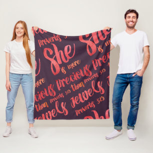 Cobertor De Velo Ela é mais precioso que Jewels Proverbs 3:15