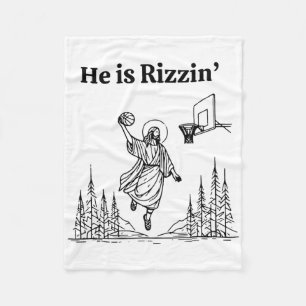 Cobertor De Velo Ele É Rizzin Engraçado Sketll Retro Cristão Religi