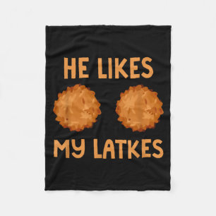 Cobertor De Velo Ele Gosta das Minhas Latkes Casal de Hanukkah Juda