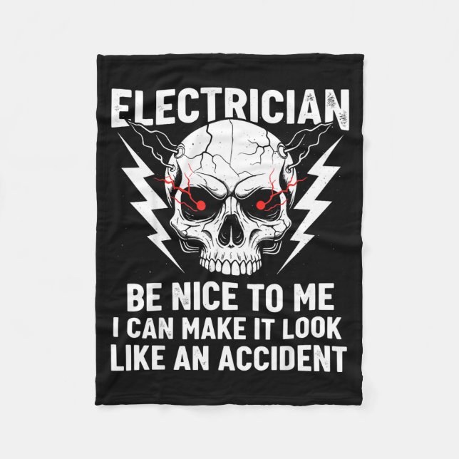 Cobertor De Velo Electrician Humor Be Nice To Me Funny Electrician  (Frente)
