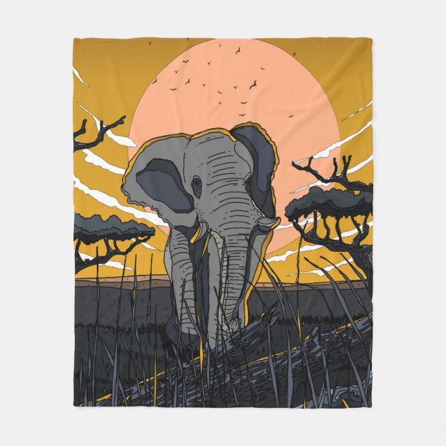 Cobertor De Velo Elefante Africano (Frente)