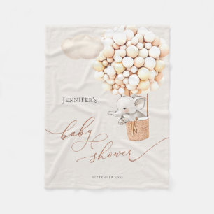 Cobertor De Velo Elefante - Chá de fraldas Balão - Folha