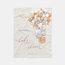 Cobertor De Velo Elefante - Chá de fraldas Balão - Folha