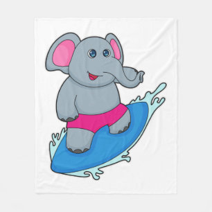 Cobertor De Velo Elefante como surfista com surfboard