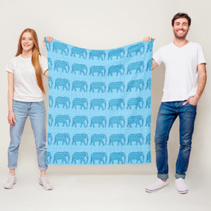 Cobertor De Velo Elefante da flor de Lotus - turquesa