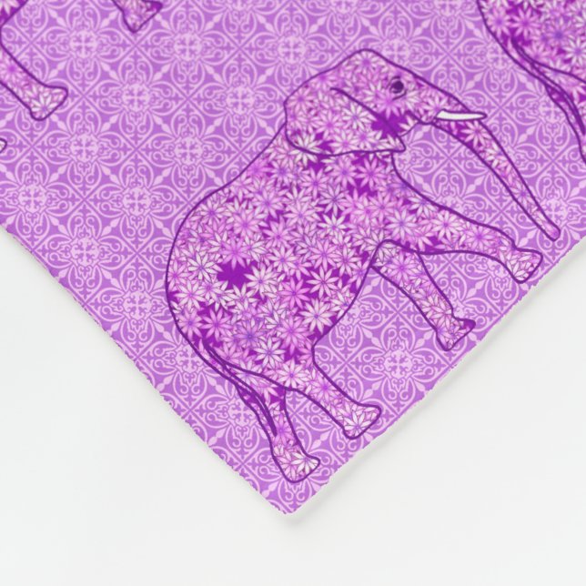 Cobertor De Velo Elefante da flor - roxo ametista (Quina)