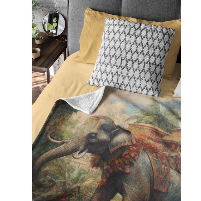Cobertor De Velo Elefante de cena botânica com howdah (Criador carregado)