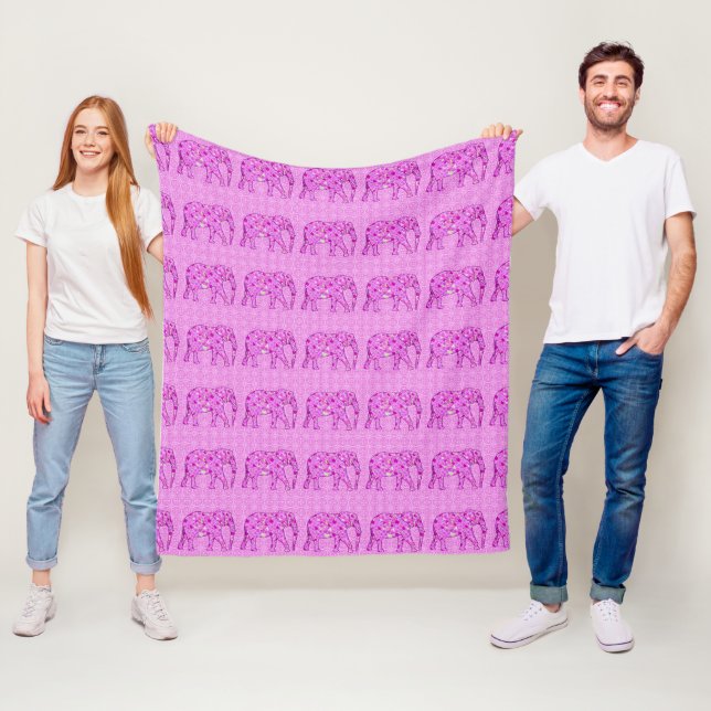 Cobertor De Velo Elefante de flor - orquídea e magenta (In Situ)