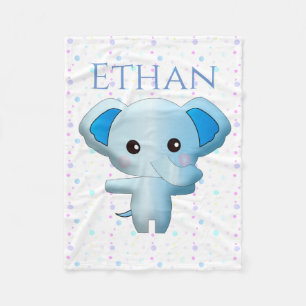 Cobertor De Velo Elefante de Menino Azul