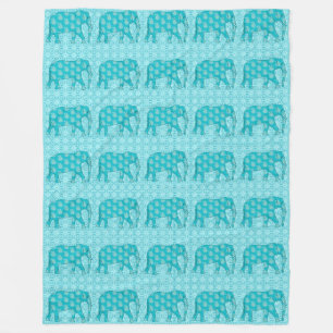 Cobertor De Velo Elefante de Paisley - turquesa e aqua