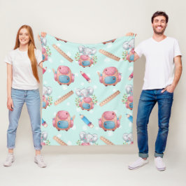 Cobertor De Velo Elefante de Volta às Aulas Estampado