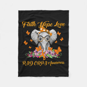 Cobertor De Velo Elefante Faith Hope Adora Consciência Do Rsd Crps