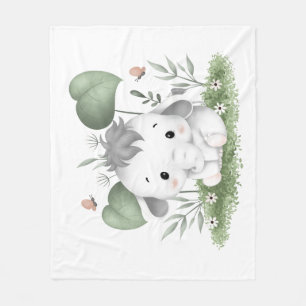 Cobertor De Velo Elefante Safari de Cores de Água em design bebê