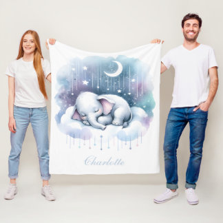 Cobertor De Velo Elefante Sonhador Nuvem Bebê
