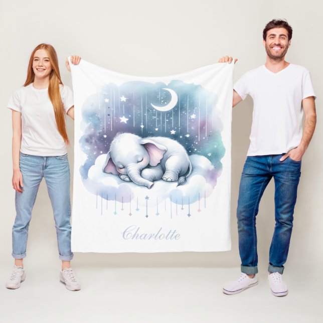 Cobertor De Velo Elefante Sonhador Nuvem Bebê  (In Situ)