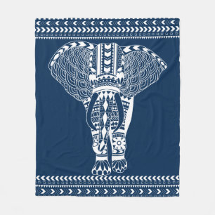 Cobertor De Velo Elefante Tribal Boêmiano Branco