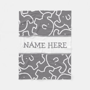 Cobertor De Velo Elefantes Cujos Nomes Personalizados Crianças Zoo