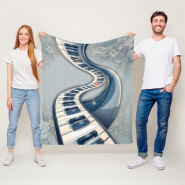 Cobertor De Velo Elegance in piano keys and blossoms.