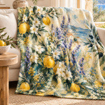 Elegância Botânica de Limão Mediterrâneo Lavanda