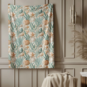 Cobertor De Velo Elegant Beach Themed Blanket Subtle Marine Standar