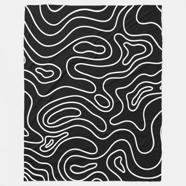 Cobertor De Velo Elegant Black & white geometric texture pattern  (Frente)