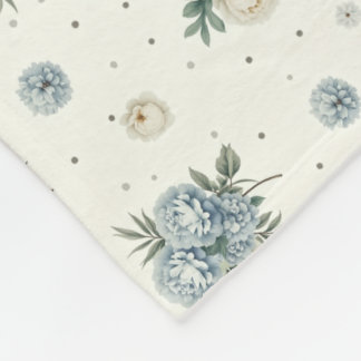 Cobertor De Velo Elegant Blue Florals