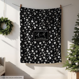 Cobertor De Velo Elegant Custom Monochrome Wild Flowers Blanket
